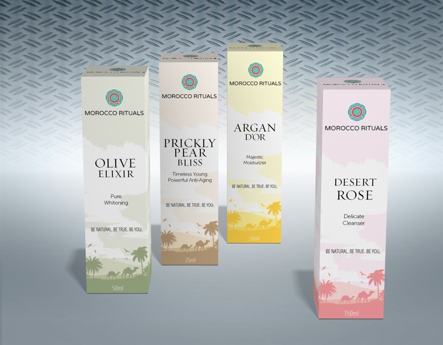 Morocco Rituals skin care packaging designs