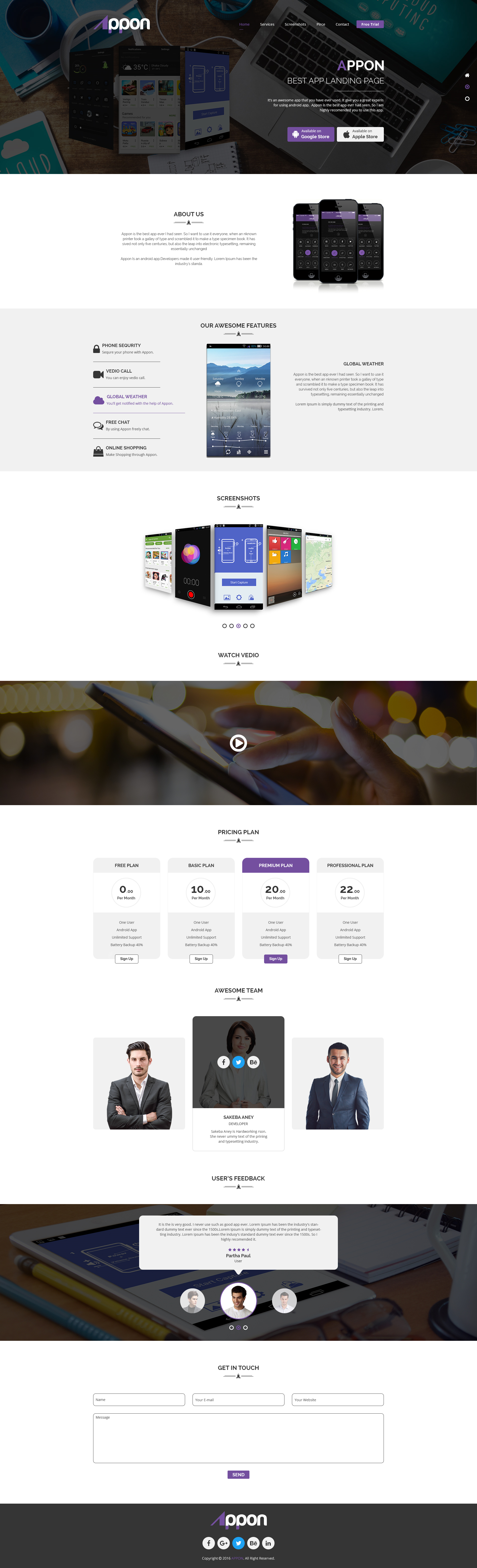 one web page design