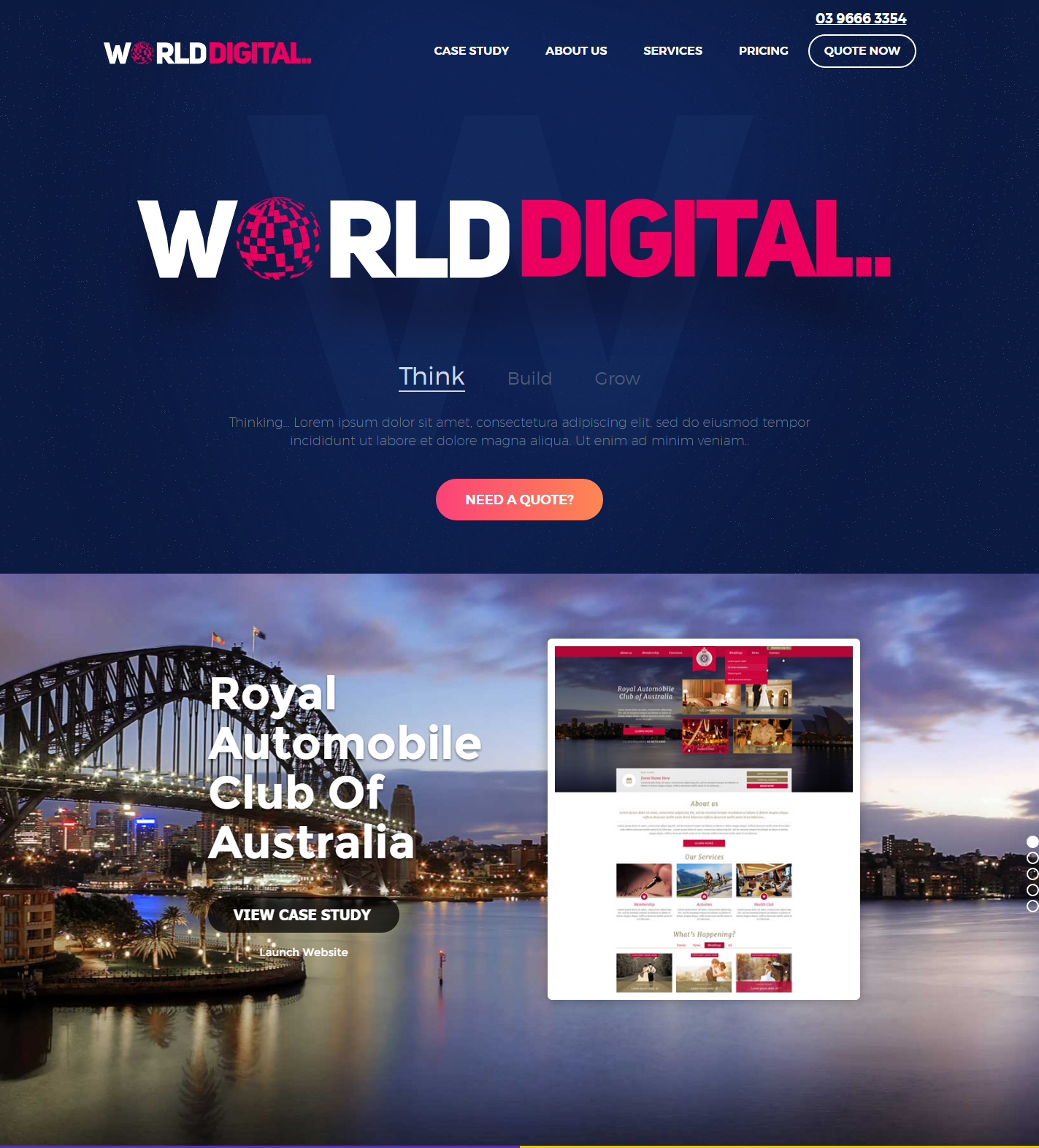 WorldDigital Landing page