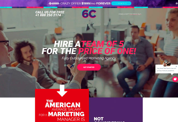 6C Marketing's Unbounce Landing Page
