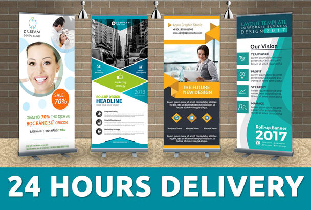 I Will Do Outstanding Roll Up Banner Design In 24 Hours