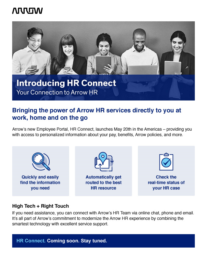 Arrow HR Connect HTML eBlast Design