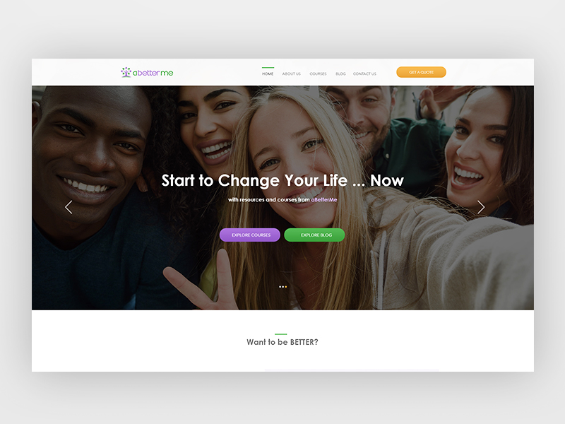 A better Me web/mobile redesign