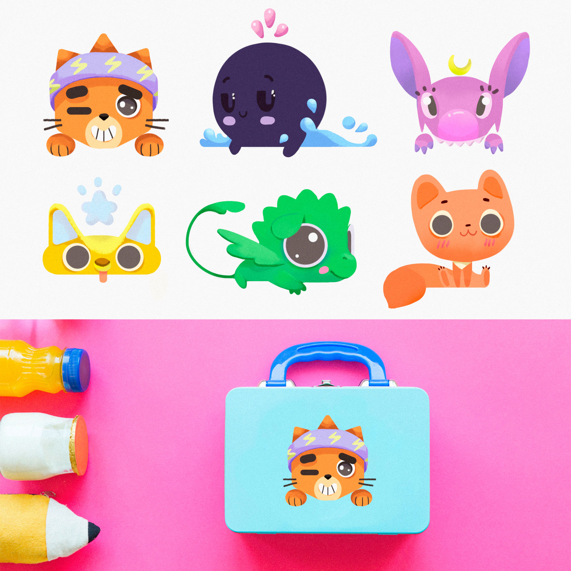 Character design fo kids lunchbox