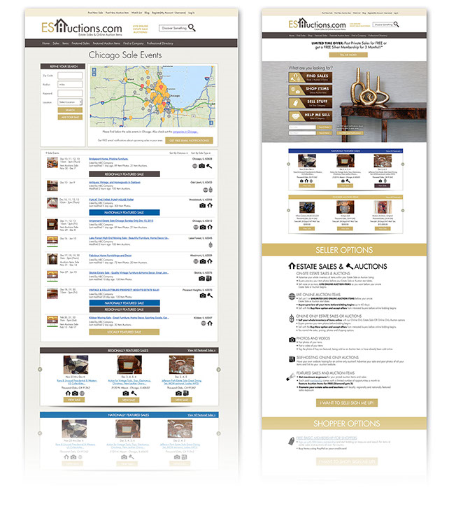 ESAuctions.com Website Design 