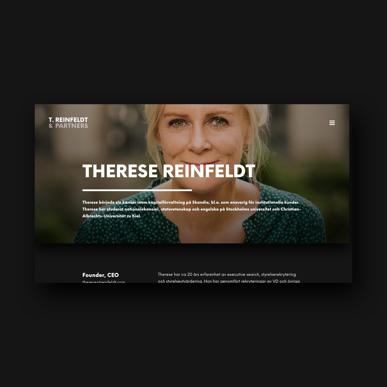 T. Reinfeldt & Partners | Website Design