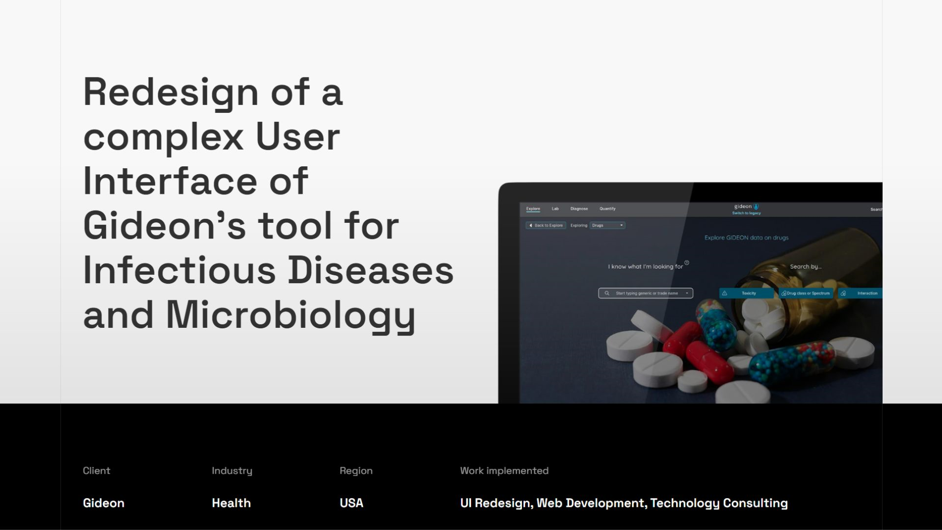 Redesign of a complex User Interface of Gideon’s tool for Infectious Diseases and Microbiology