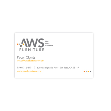 AWS Furniture logo and Business Card