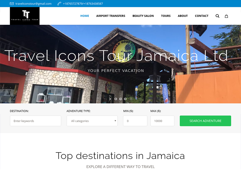 Travel, Tour, Excursion Website design for a client