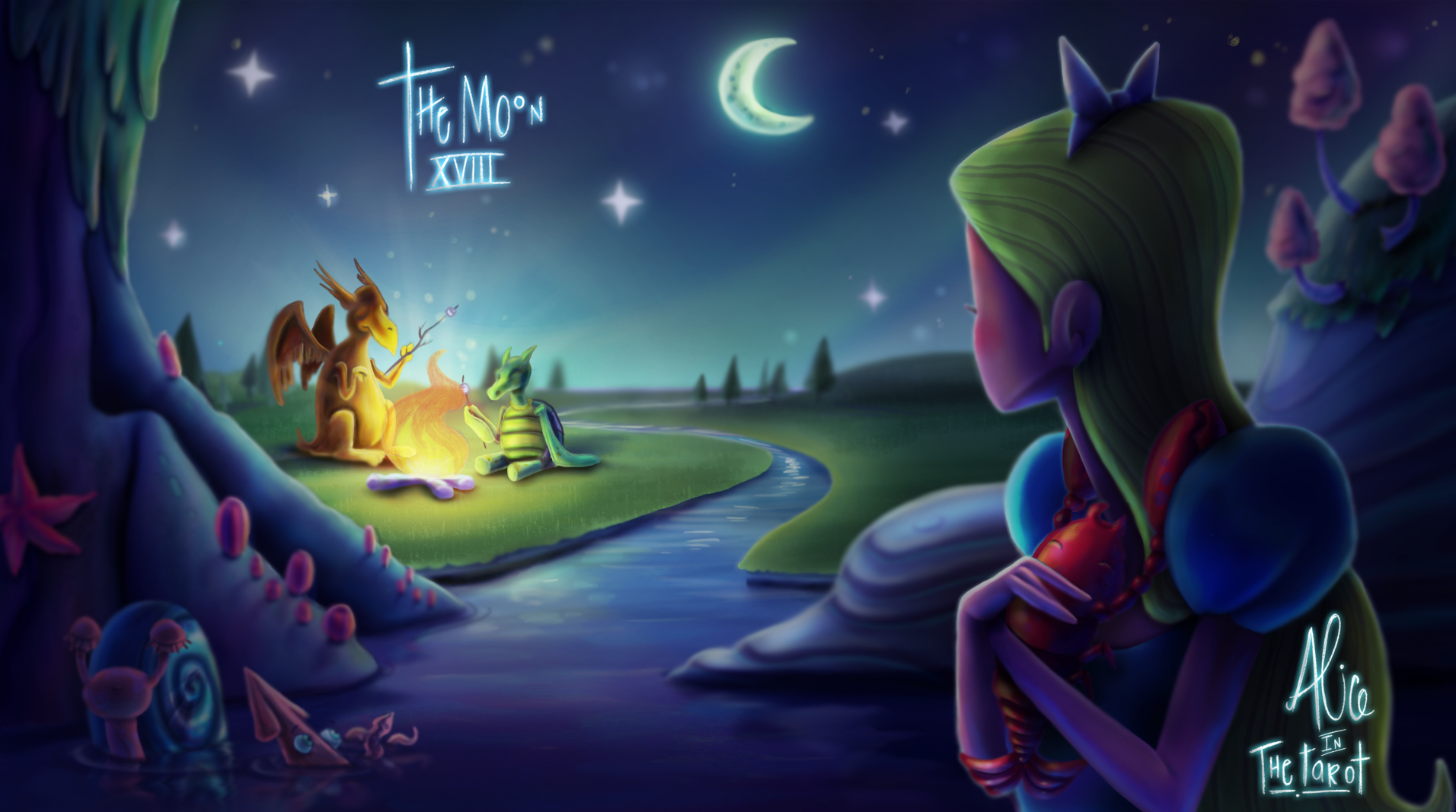 Alice in the Tarot - the moon