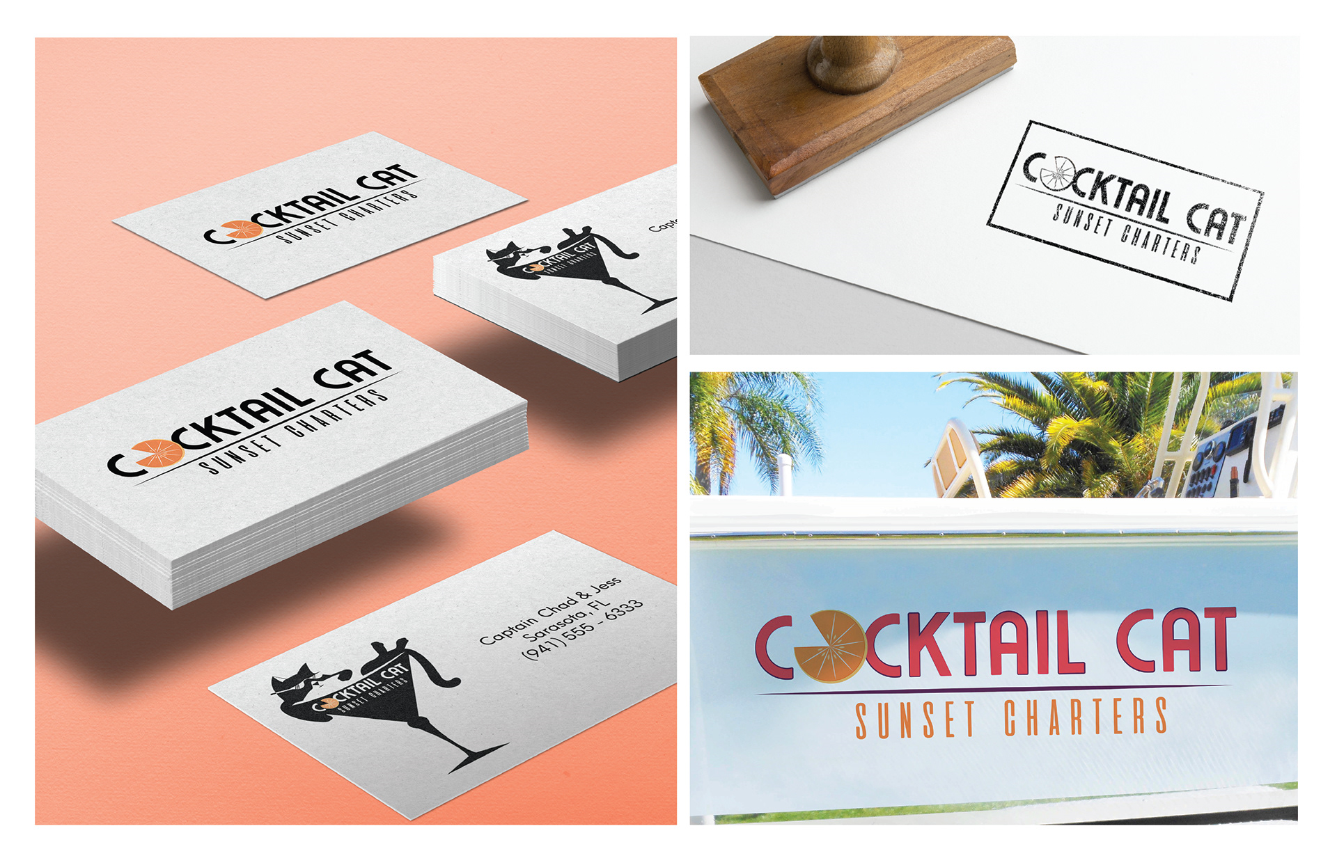 Cocktail Cat Logo and Letterhead