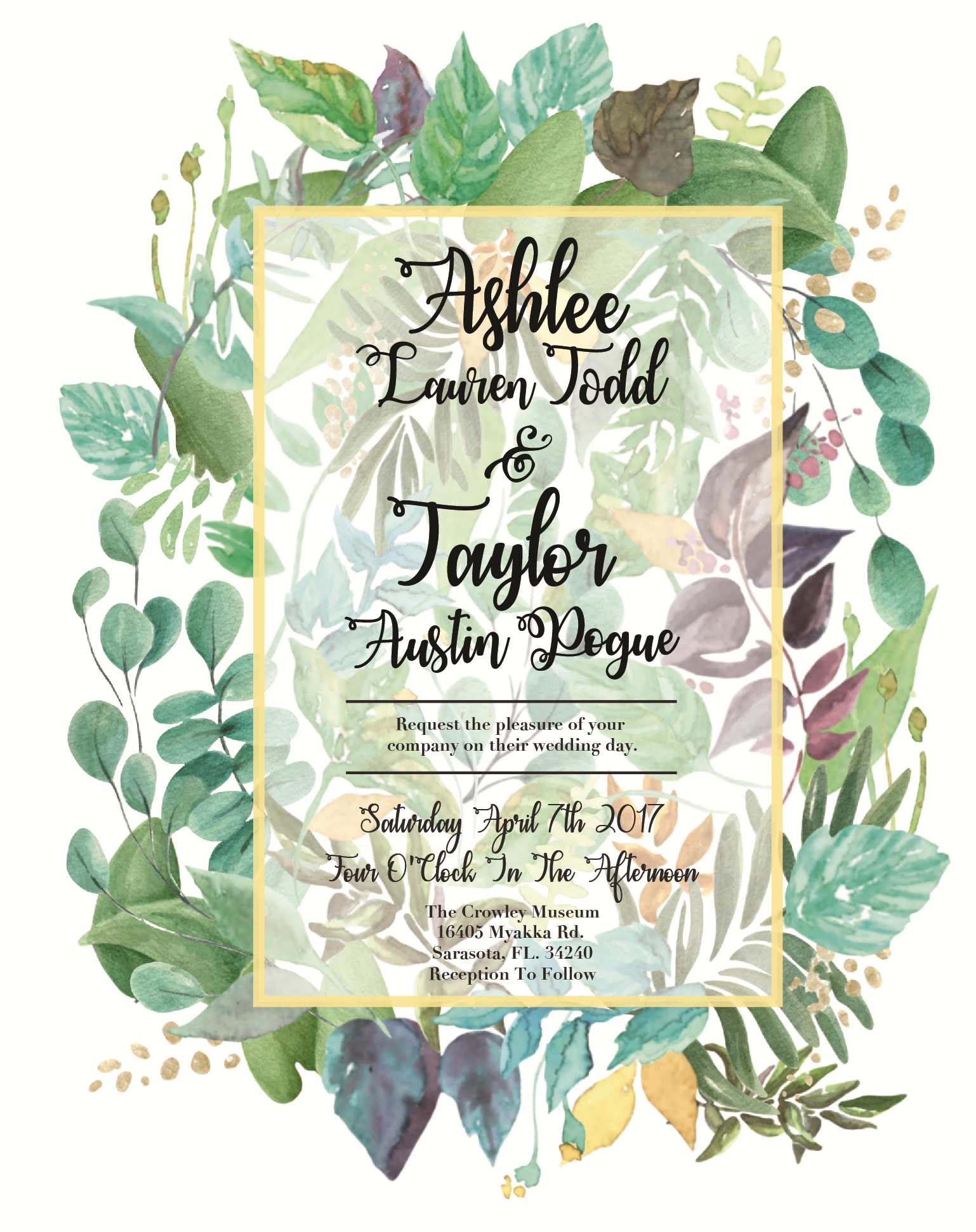 Watercolor Wedding Invitation