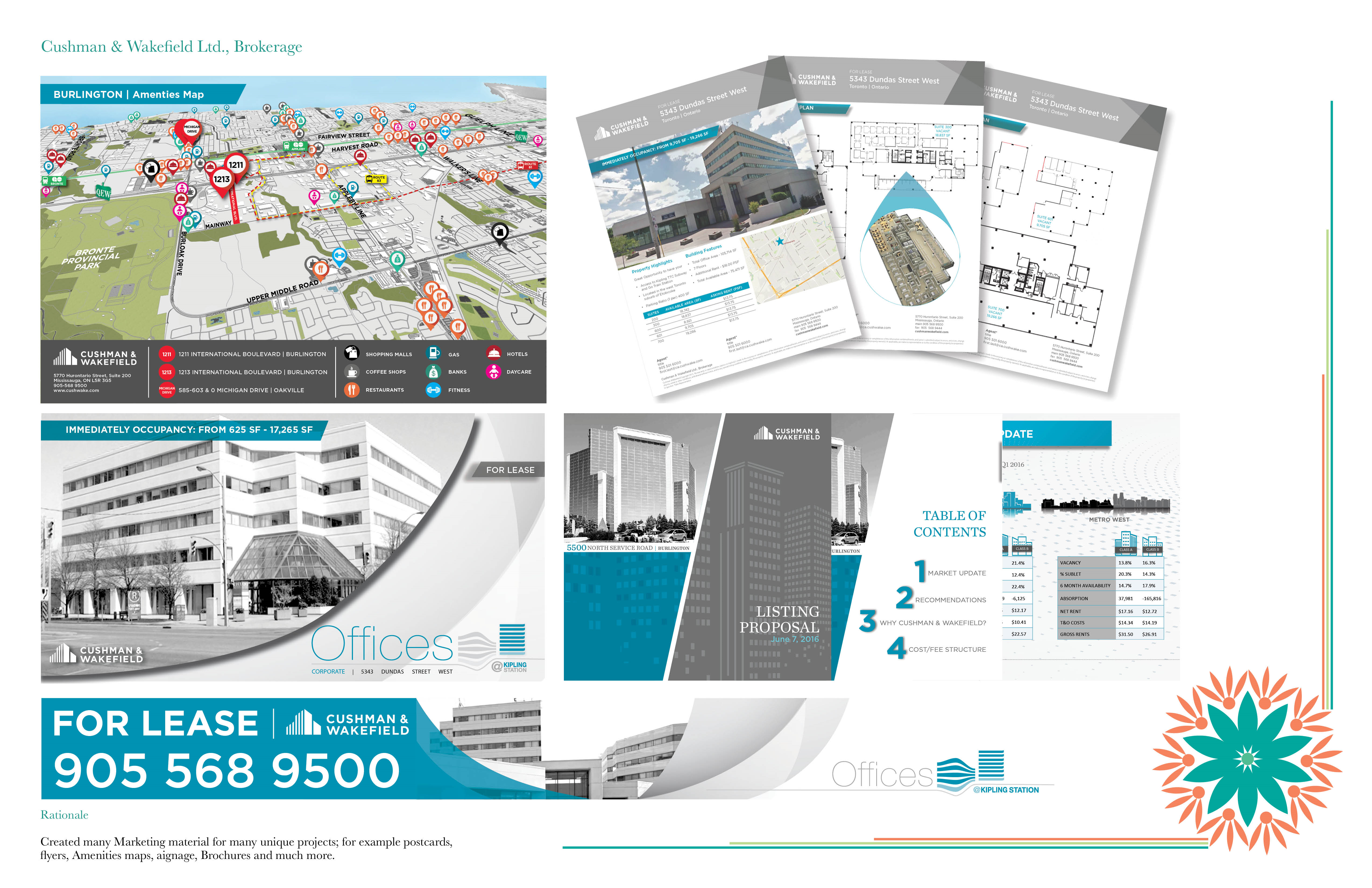 Proposal - Flyers, Amenties map, Brochure, Postcard, Banner